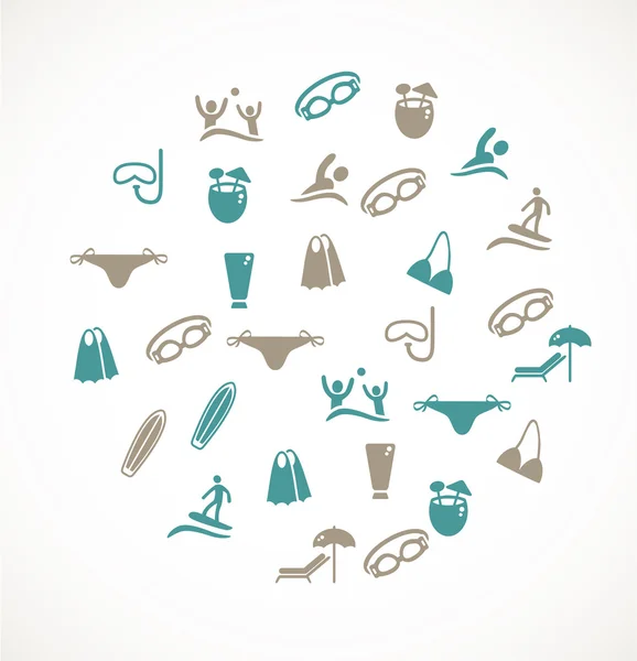 Iconos de natación — Archivo Imágenes Vectoriales