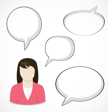 kadın ve konuşma kabarcıklar