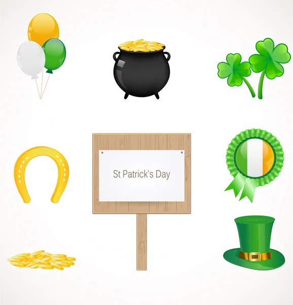 St Patrick icons — Stock Vector