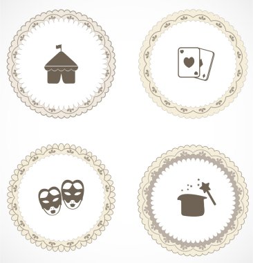 Vintage etiketleri simgeleri ile