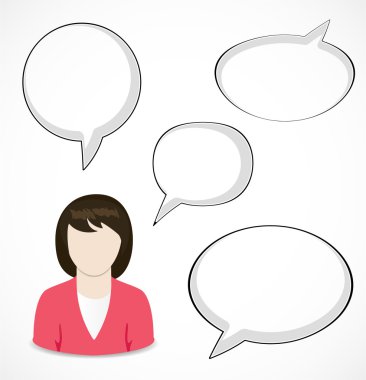 kadın ve konuşma kabarcıklar