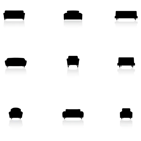 Icônes de meubles - canapé — Image vectorielle