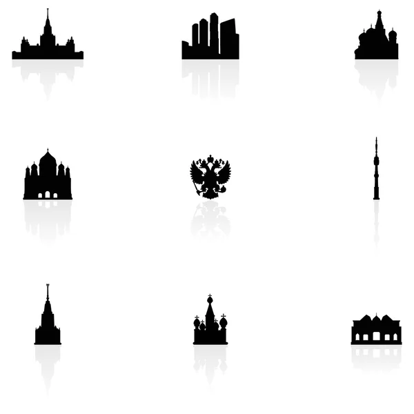 Icônes Moscou — Image vectorielle