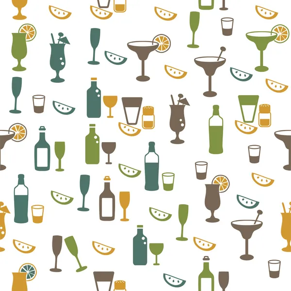 Drinks seamless pattern — Stock Vector