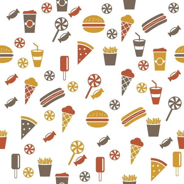 Snacks patron sans couture — Image vectorielle