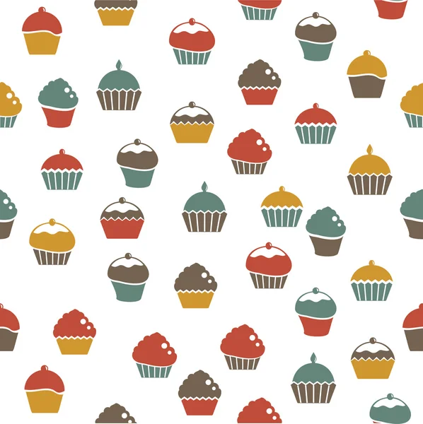 Patrón de cupcakes sin costura Ilustraciones de stock libres de derechos