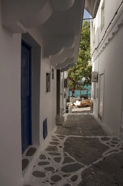 Skiathos pouliční kavárny — Stock fotografie