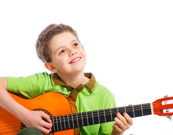 Klasik İspanyol gitar ile çocuk — Stok fotoğraf