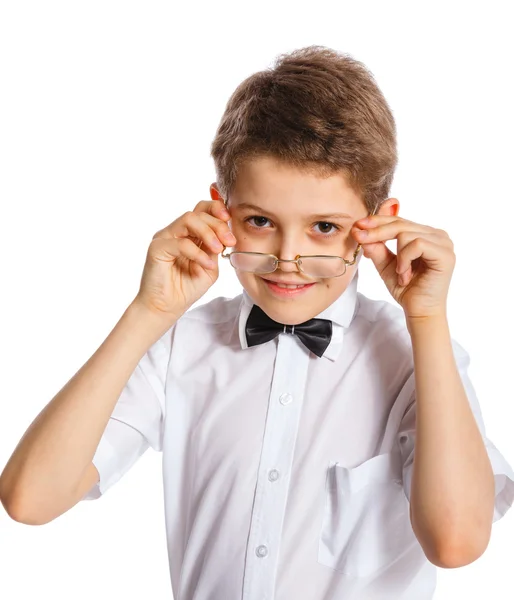 Cute boy on white background — Stock Photo, Image