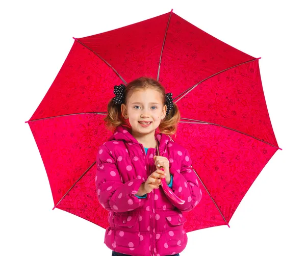 Hermosa niña con paraguas —  Fotos de Stock