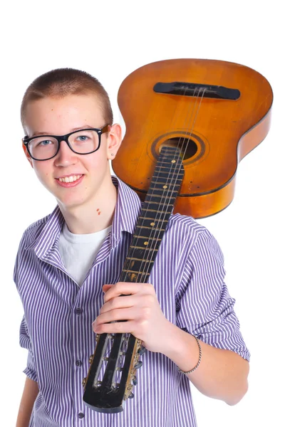 Pojke med klassisk spansk gitarr — Stockfoto