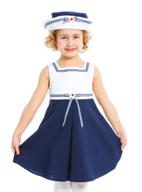 Kırmızı elbise sevimli küçük kız