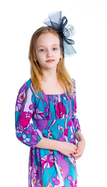 Young model in colorful dress — Stock Photo, Image