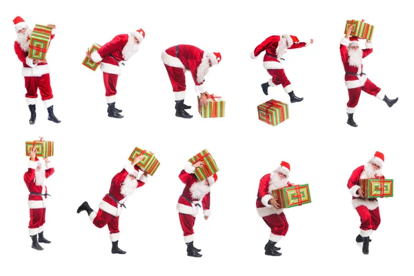 Happy Christmas Santa with gift. — Stock Photo, Image