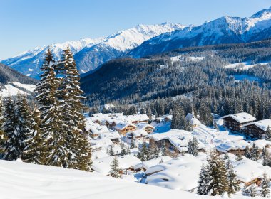 Cottages at the Austrian Alps clipart