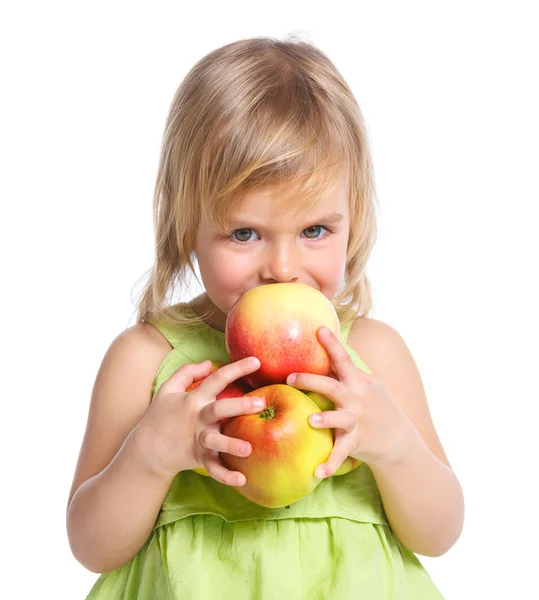 Young Girl with Apple Royalty Free Stock Photos