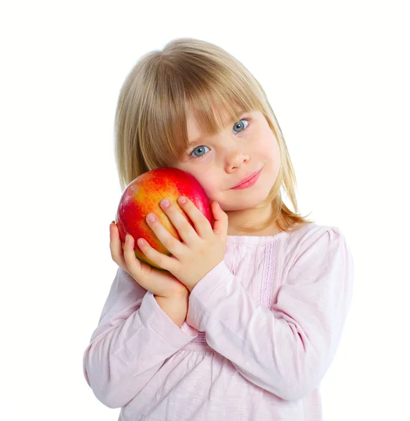 Chica joven con manzana — Foto de Stock