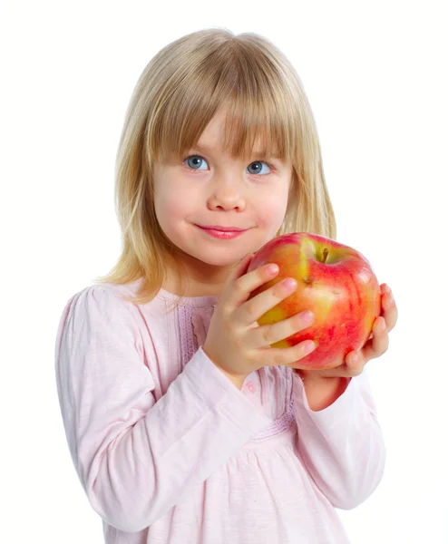 Junges Mädchen mit Apfel — Stockfoto