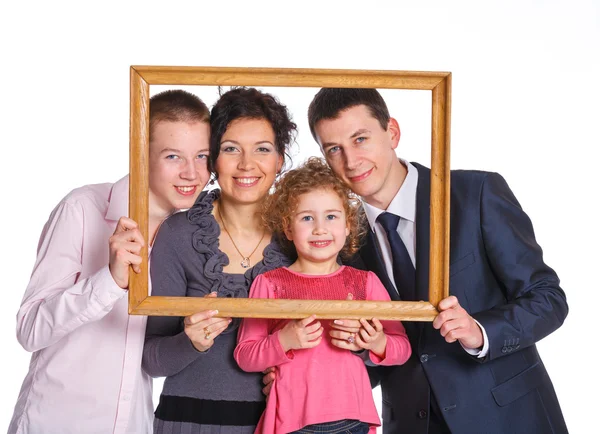 Family Portrait With Frame — Stock Photo, Image