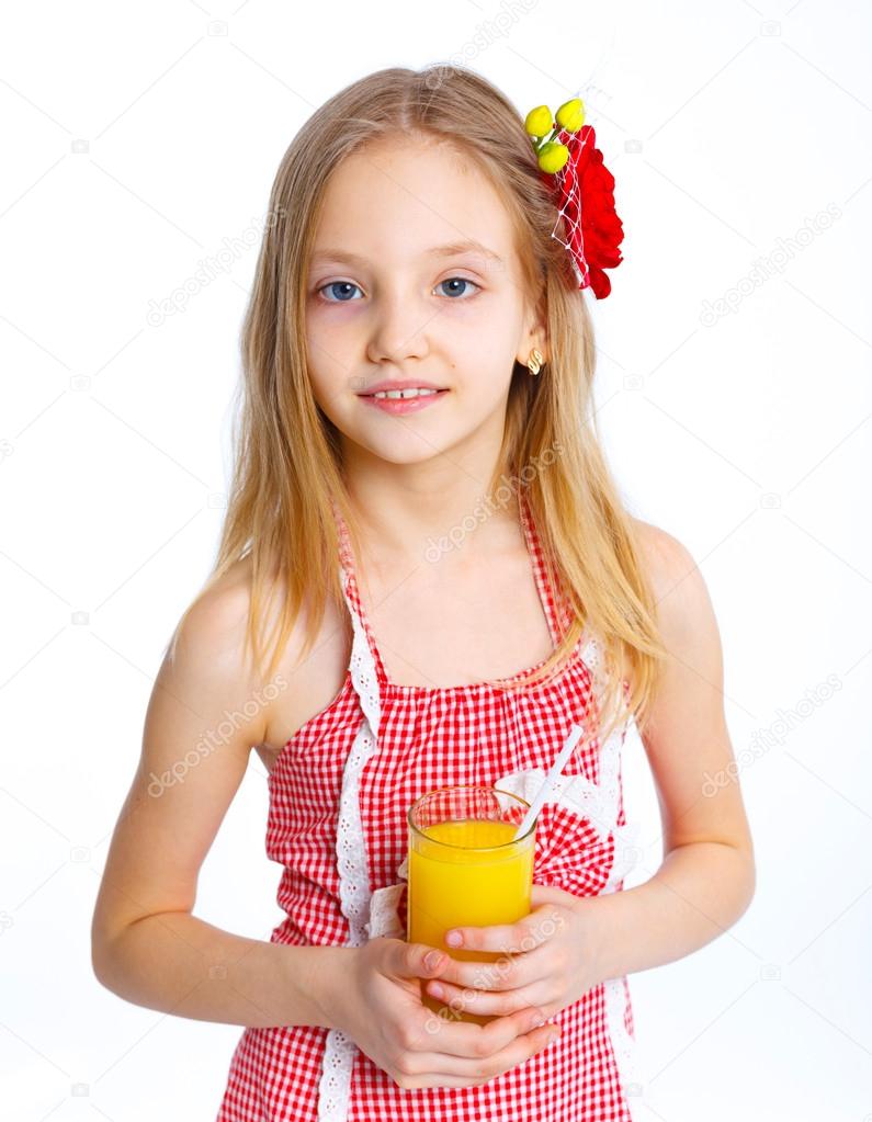 Girl Drinking Orange Juice