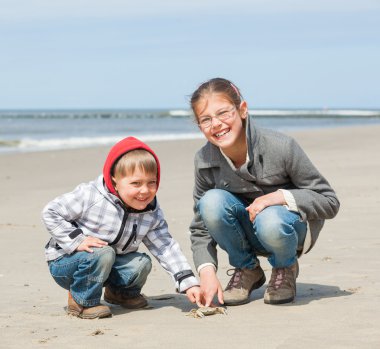 çocuklar plaing Yengeç