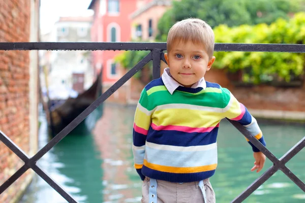 Venetian view and boy — Stock Photo, Image