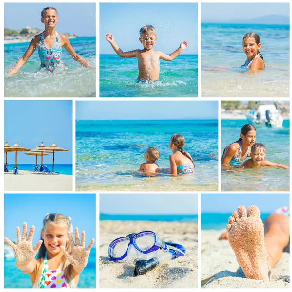 Niños jugando en el mar — Foto de Stock