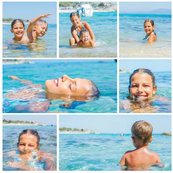 Niños jugando en el mar —  Fotos de Stock