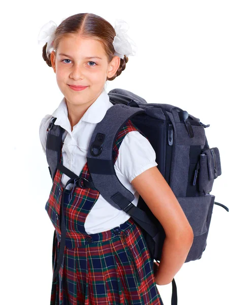 Portrait of cheerful schoolgirl — Stock Photo, Image