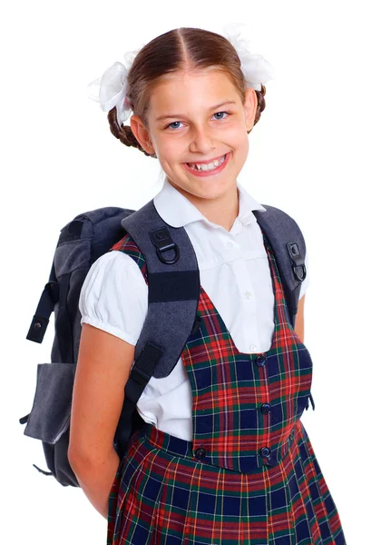 Portrait of cheerful schoolgirl — Stock Photo, Image