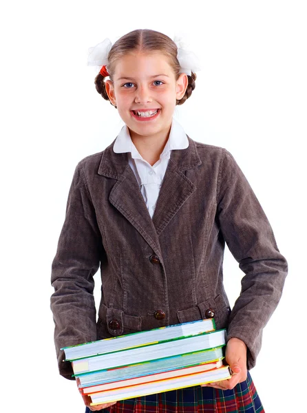 Portret van vrolijke schoolmeisje — Stockfoto