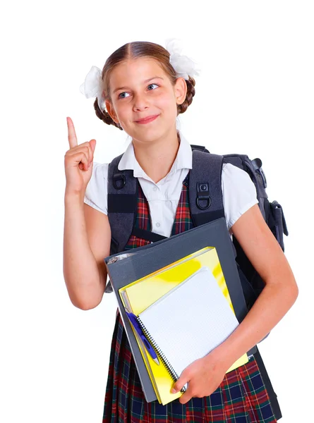 Portrait of cheerful schoolgirl — Stock Photo, Image