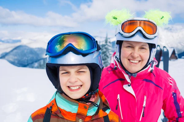 Kayak, kış, Aile — Stok fotoğraf