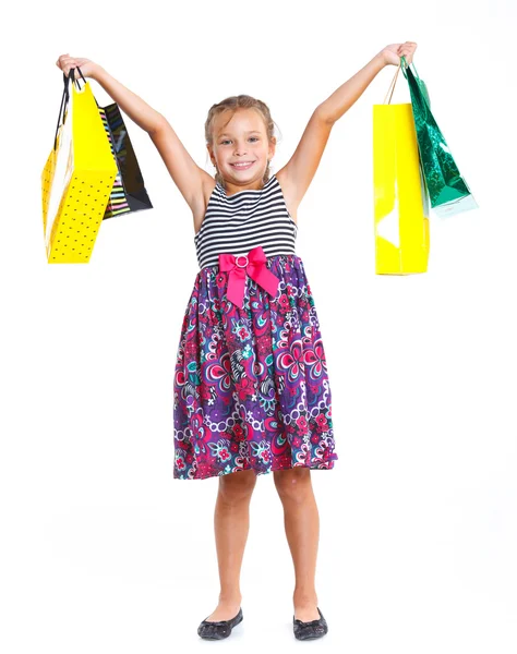 Menina com sacos de compras — Fotografia de Stock