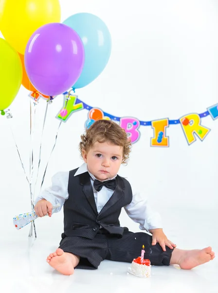 Primo compleanno dei bambini un anno . — Foto Stock