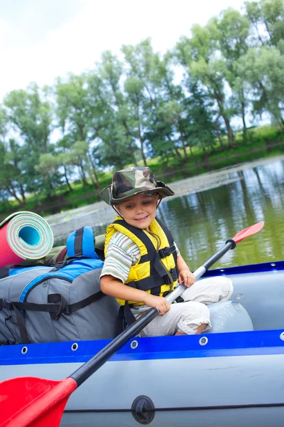 Boy kayaking — Stock Photo, Image