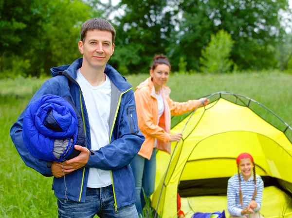 Camping i parken — Stockfoto