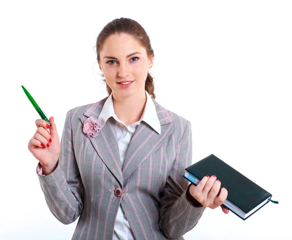 Chica universitaria sosteniendo libros — Foto de Stock