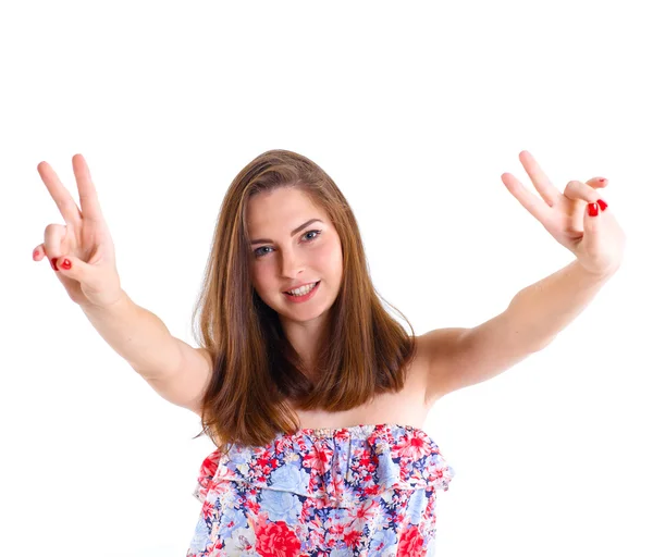 Teenage girl in studio — Stock Photo, Image