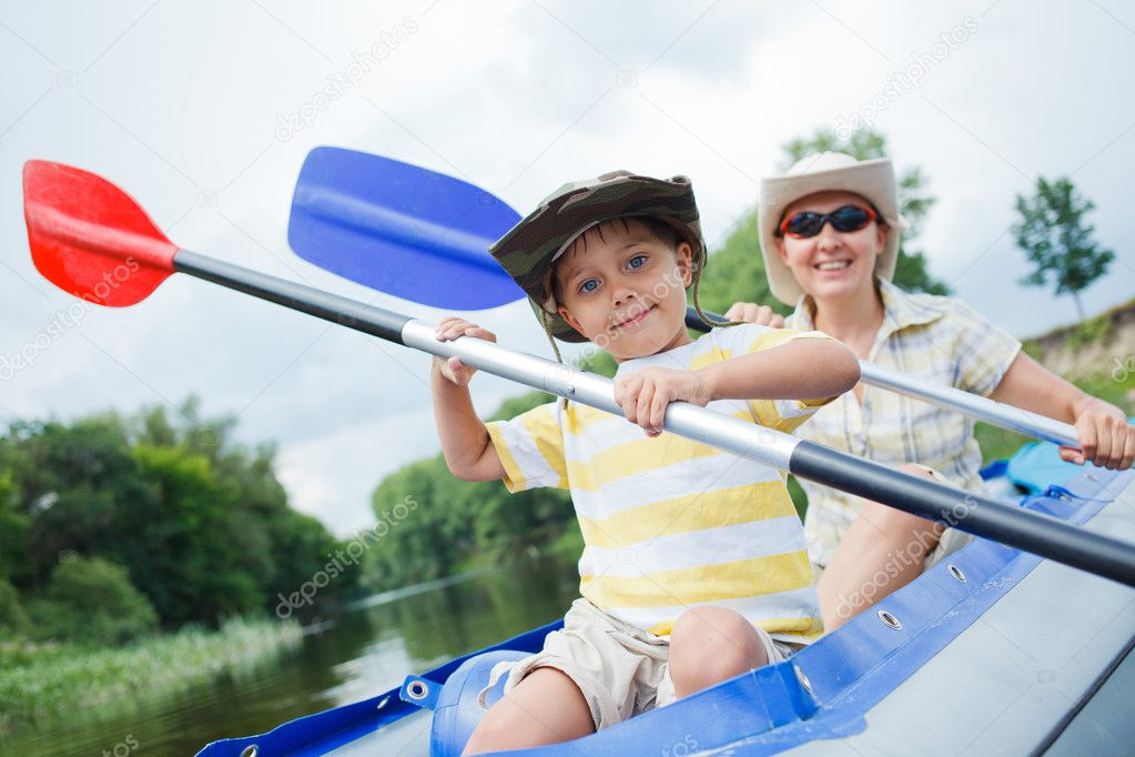 boy kayaking