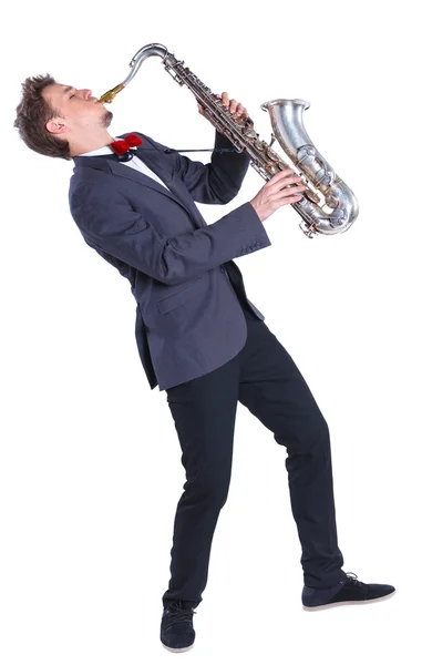 Man with saxophone Stock Image
