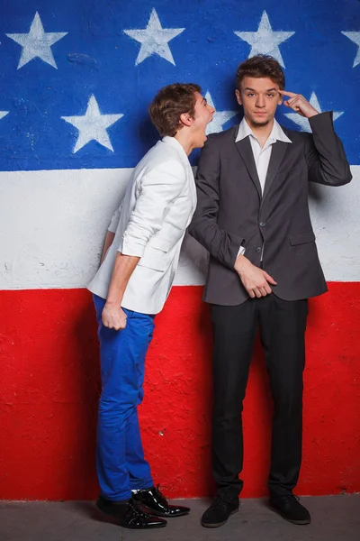 Adolescentes patrióticos chico — Foto de Stock