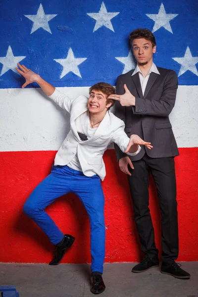 Adolescentes patrióticos chico — Foto de Stock