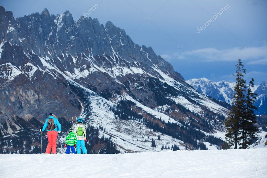 Ski, winter, snow, skiers