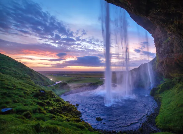 Seljalandfoss Şelalesi. — Stok fotoğraf