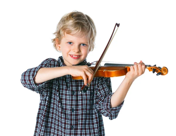 Chico tocando el violín — Foto de Stock