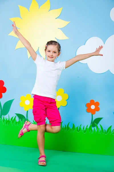 Young girl in summer studio — Stock Photo, Image