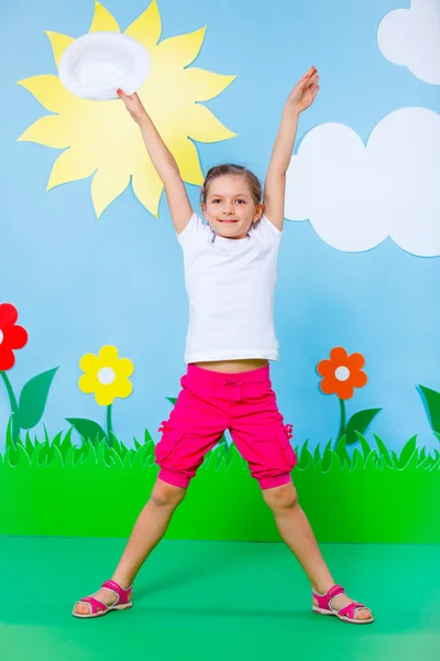 Giovane ragazza in studio estivo — Foto Stock