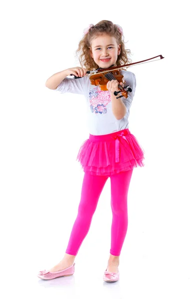 Menina pequena violinista — Fotografia de Stock