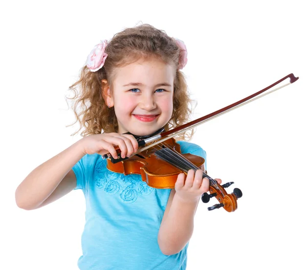 Chica poco violinista —  Fotos de Stock